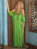 Emerald Crown Open Sleeve Dress - Miramaya