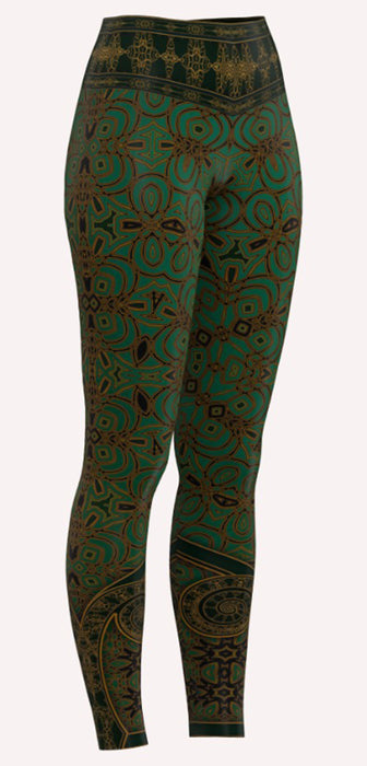 Jaisalmer Fort Dark Jade Printed Mandala Legging