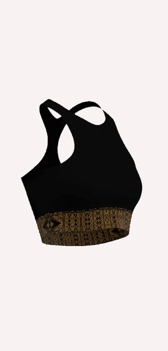 The Warrior Black & Gold Single Stripe Crossback Top